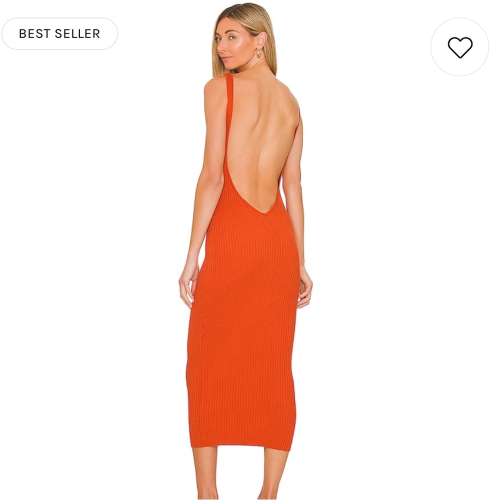 US Size XS Orange Open Back Maxi Dress